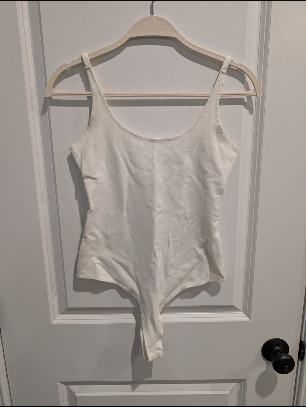 Shinestar White Scoop Neck Tank Bodysuit